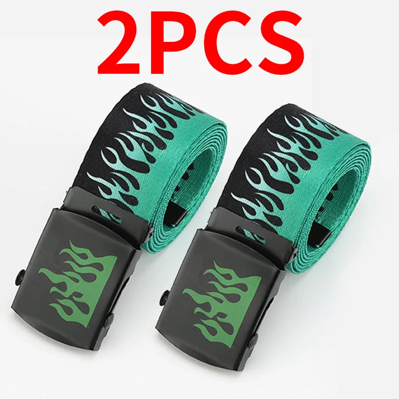 Punk Style Flame Belt - Trendy Hip-hop Street Bad Boy Personality Decoration Durable for Both Men and Women
