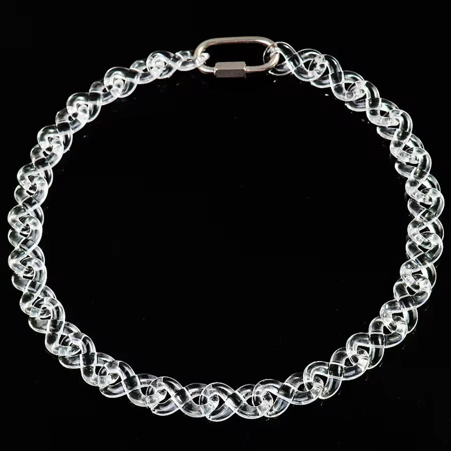 Trendy Transparent Clear Acrylic Big Juese Pendant Necklace for Men Hiphop Brambles Wire Jesus Christ Necklaces Male Jewelry