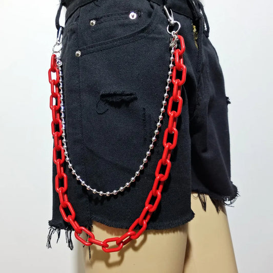 Punk Waist Chain Belt Silver Trousers Chain for Women Jeans Belt Chain for Pants Cool Metal Rock Chain Hiphop Summer Jewelry