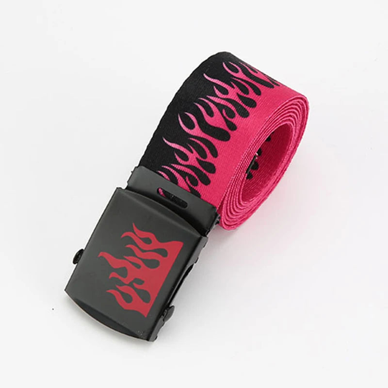 Punk Style Flame Belt - Trendy Hip-hop Street Bad Boy Personality Decoration Durable for Both Men and Women