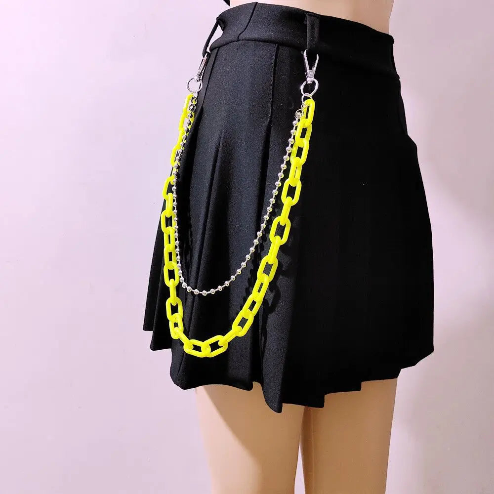 Punk Waist Chain Belt Silver Trousers Chain for Women Jeans Belt Chain for Pants Cool Metal Rock Chain Hiphop Summer Jewelry