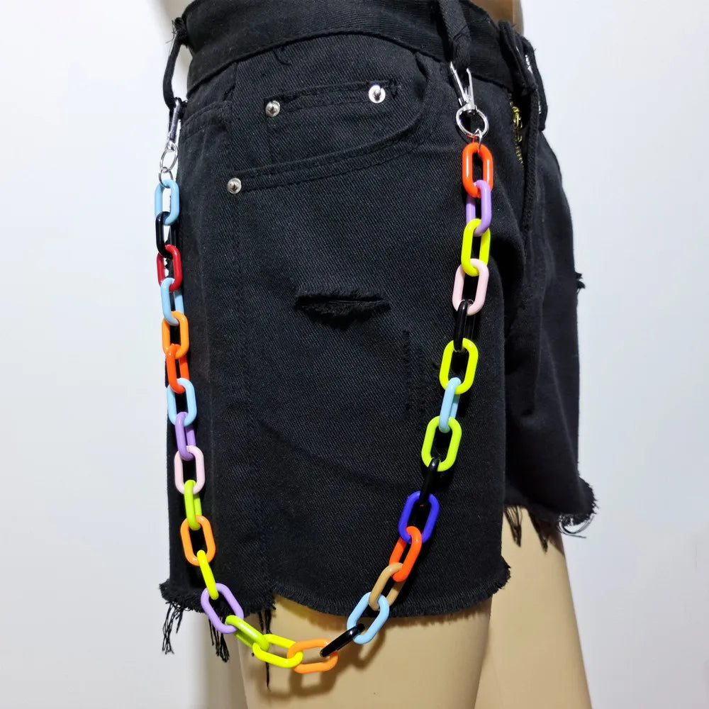 Punk Waist Chain Belt Silver Trousers Chain for Women Jeans Belt Chain for Pants Cool Metal Rock Chain Hiphop Summer Jewelry