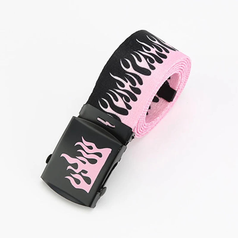 Punk Style Flame Belt - Trendy Hip-hop Street Bad Boy Personality Decoration Durable for Both Men and Women