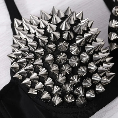 New Sexy Lingerie Underwear Bras for Women Steampunk Spike Studs Bra Top Wireless Bra Fashion Party Club Tops Female Underwear