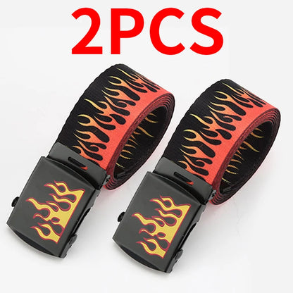 Punk Style Flame Belt - Trendy Hip-hop Street Bad Boy Personality Decoration Durable for Both Men and Women