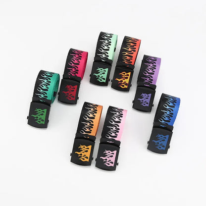 Punk Style Flame Belt - Trendy Hip-hop Street Bad Boy Personality Decoration Durable for Both Men and Women