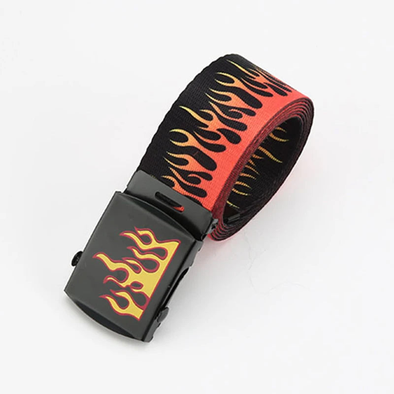 Punk Style Flame Belt - Trendy Hip-hop Street Bad Boy Personality Decoration Durable for Both Men and Women