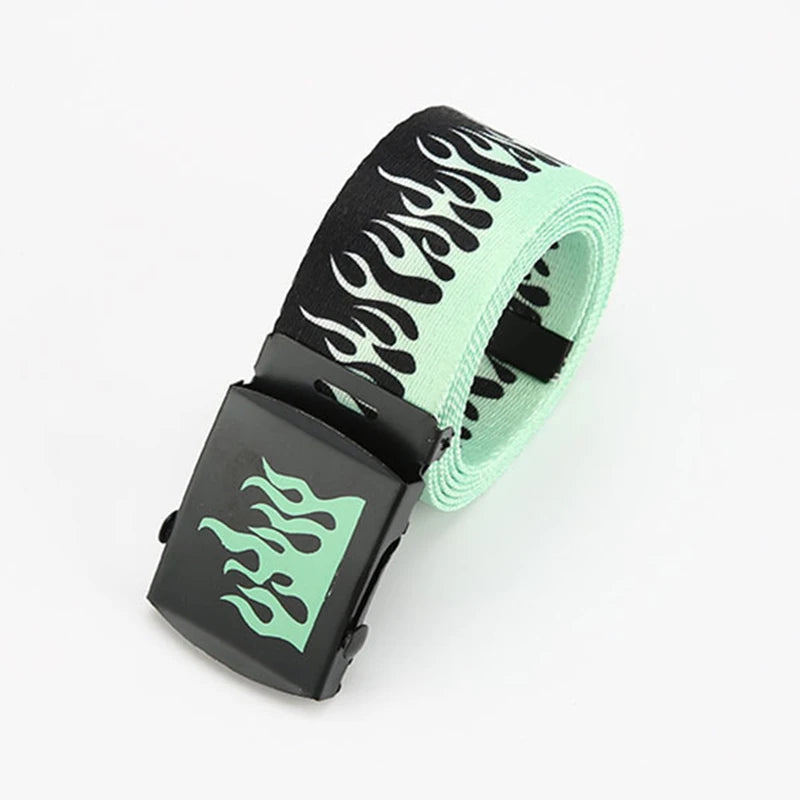 Punk Style Flame Belt - Trendy Hip-hop Street Bad Boy Personality Decoration Durable for Both Men and Women