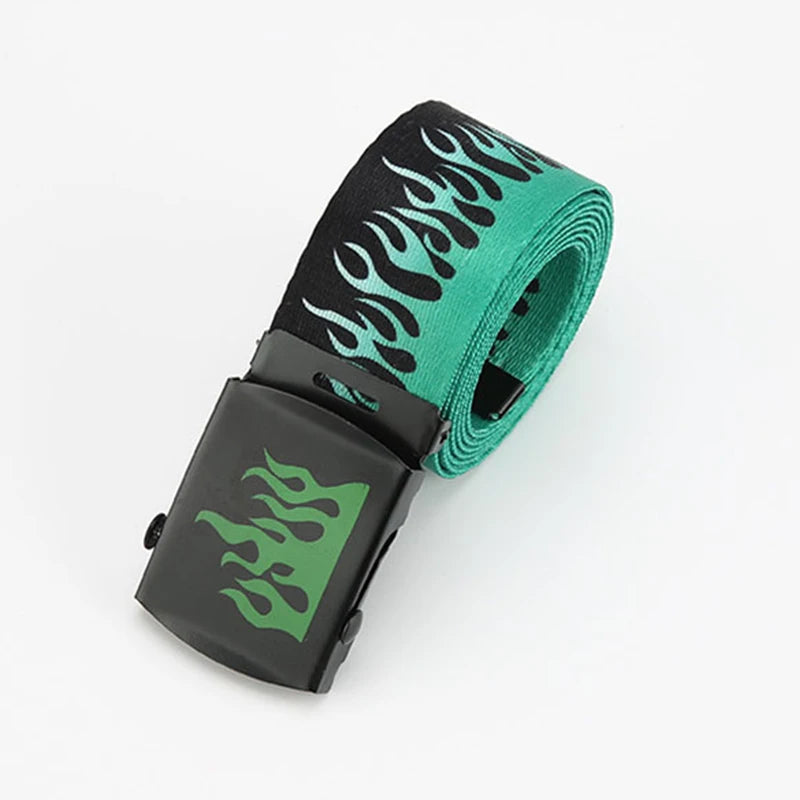 Punk Style Flame Belt - Trendy Hip-hop Street Bad Boy Personality Decoration Durable for Both Men and Women