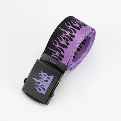 Punk Style Flame Belt - Trendy Hip-hop Street Bad Boy Personality Decoration Durable for Both Men and Women