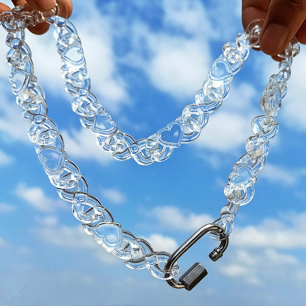 Trendy Transparent Clear Acrylic Big Juese Pendant Necklace for Men Hiphop Brambles Wire Jesus Christ Necklaces Male Jewelry