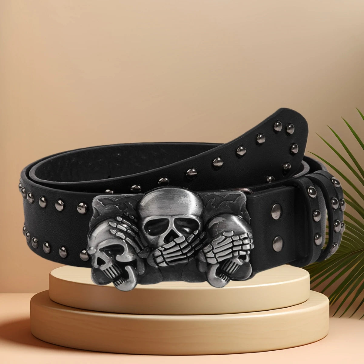 New Belts For Women High Quality Luxury Brand Punk Goth Rivet Black Jeans Unisex Men Belt Paw Skull Buckle Waistband Man
