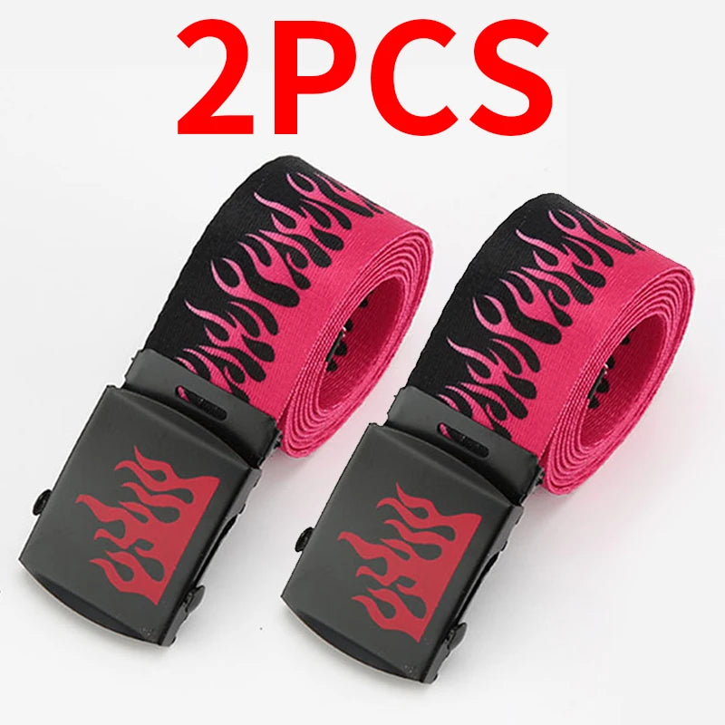 Punk Style Flame Belt - Trendy Hip-hop Street Bad Boy Personality Decoration Durable for Both Men and Women