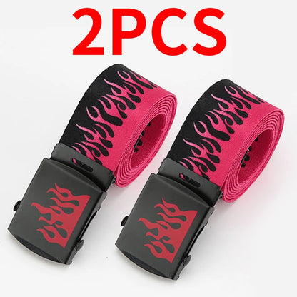 Punk Style Flame Belt - Trendy Hip-hop Street Bad Boy Personality Decoration Durable for Both Men and Women