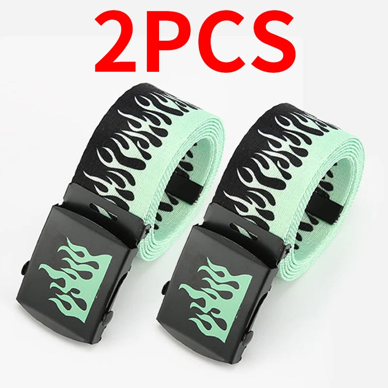 Punk Style Flame Belt - Trendy Hip-hop Street Bad Boy Personality Decoration Durable for Both Men and Women