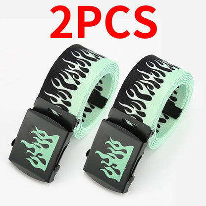 Punk Style Flame Belt - Trendy Hip-hop Street Bad Boy Personality Decoration Durable for Both Men and Women